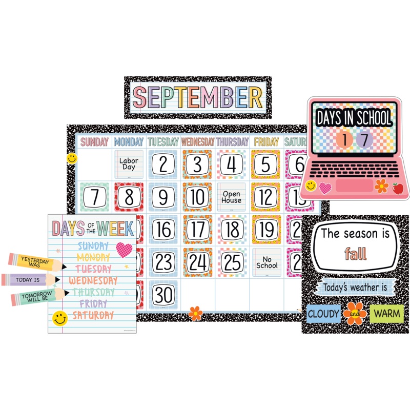 Cool for School Calendar Bulletin Board Set