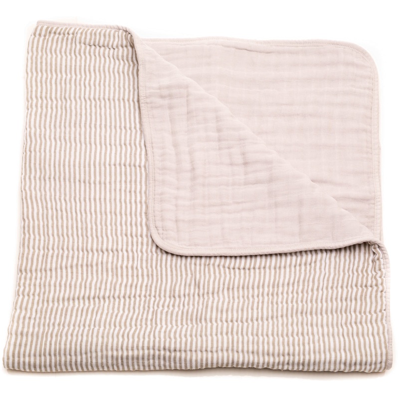 Little Unicorn Cotton Muslin Quilt – Grey Stripe
