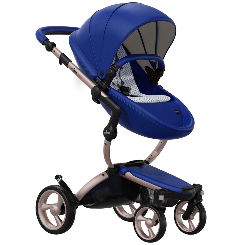 Mima 2019 Xari Complete Stroller, Rose Gold – Royal Blue / Retro Blue