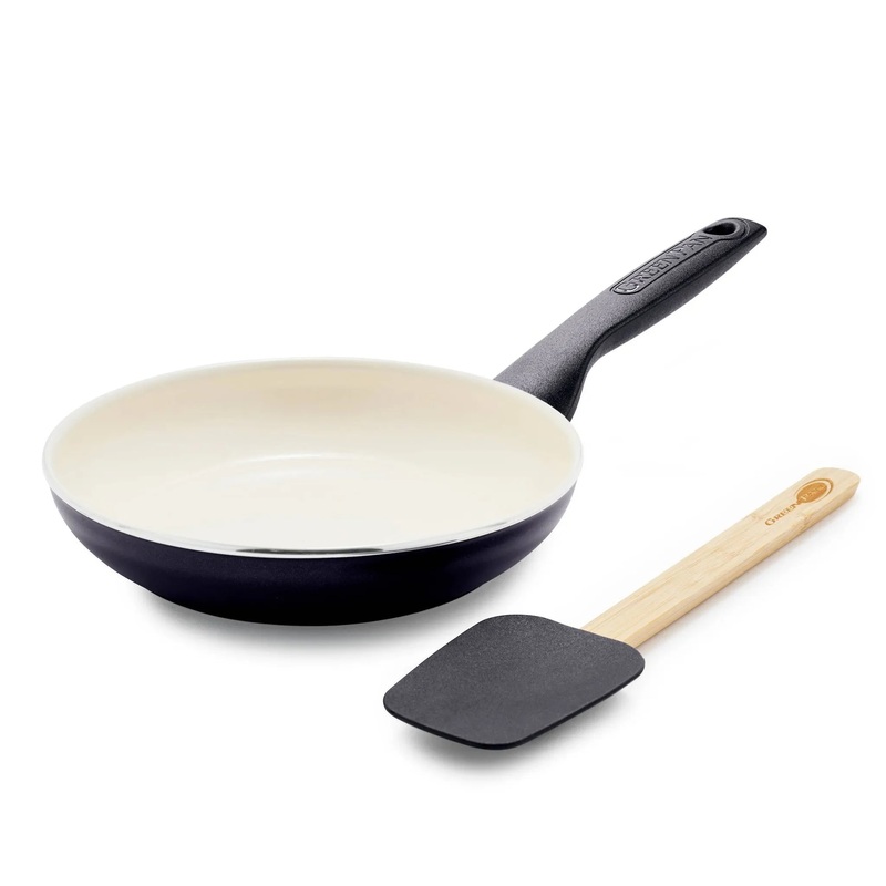 Rio 2pc 8″ Ceramic Nonstick Open Frypan with Spatula Black