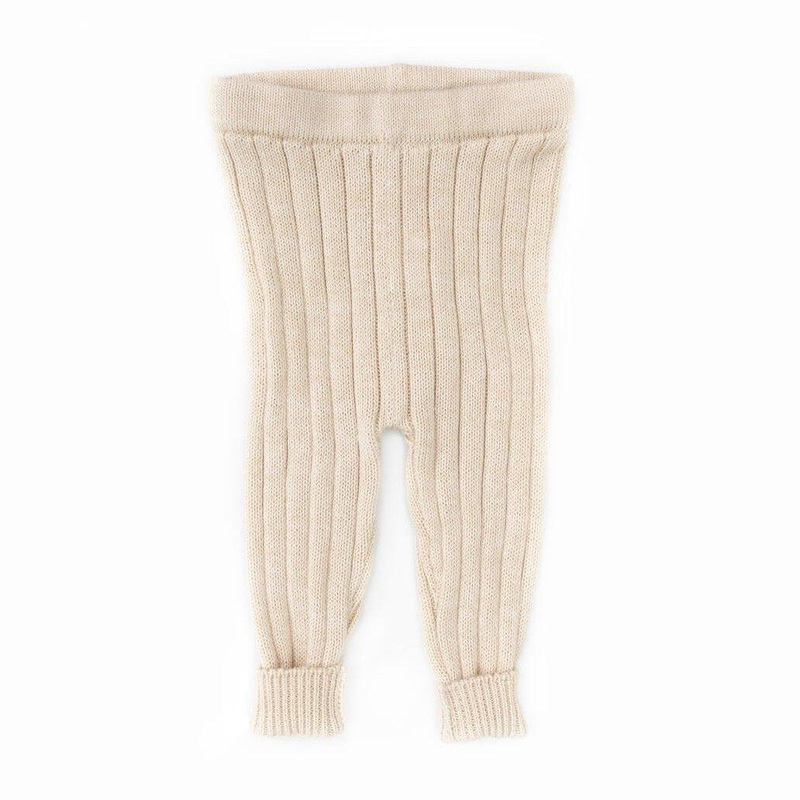 Tun Tun (Peru) – Pima Cotton Knit Leggings – Oatmeal Marl