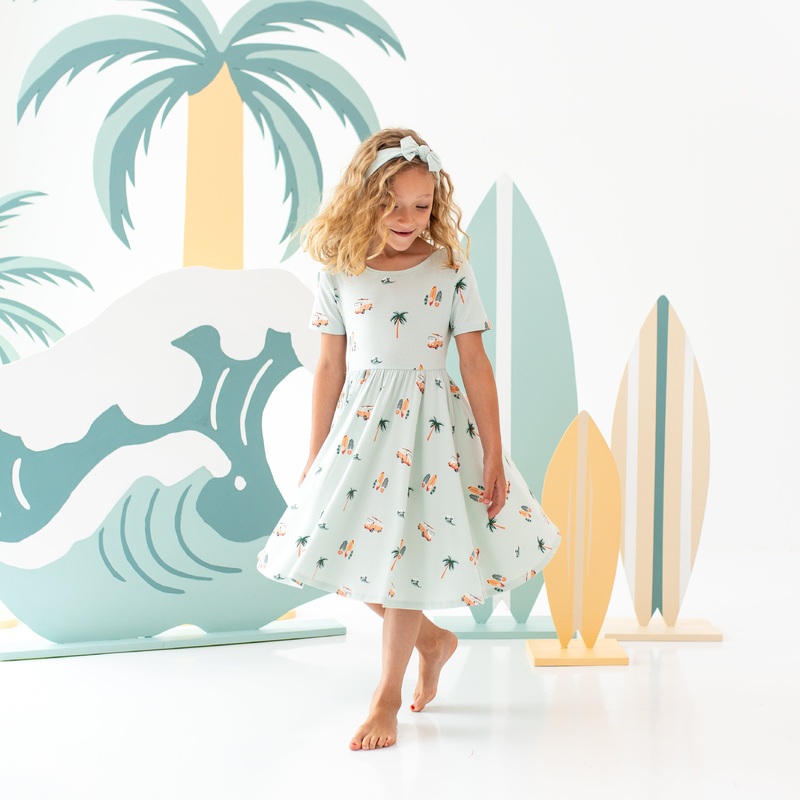 Twirl Dress in Dew Surf