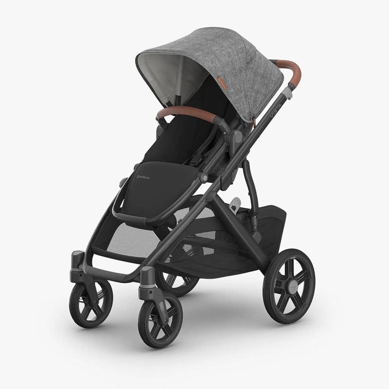UPPAbaby Vista V3 Stroller – Greyson (Charcoal Melange/Carbon Frame/Saddle Leather)