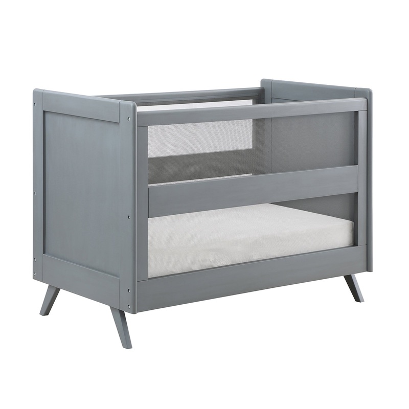 Breathable Mesh 3-in-1 Convertible Crib  Gray  Greenguard Gold Certified
