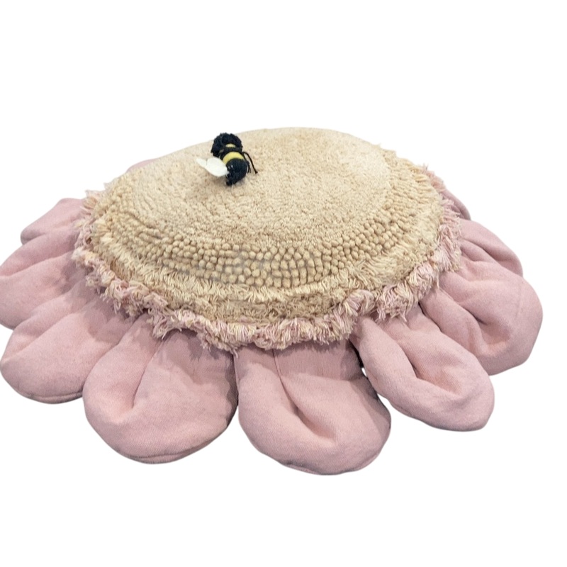 Lorena Canals Floor Cushion Pink Daisy, Pink
