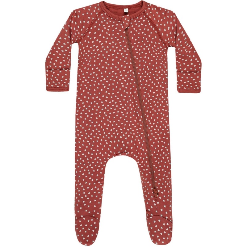 Quincy Mae Bamboo Zip Footie || Tiny Hearts