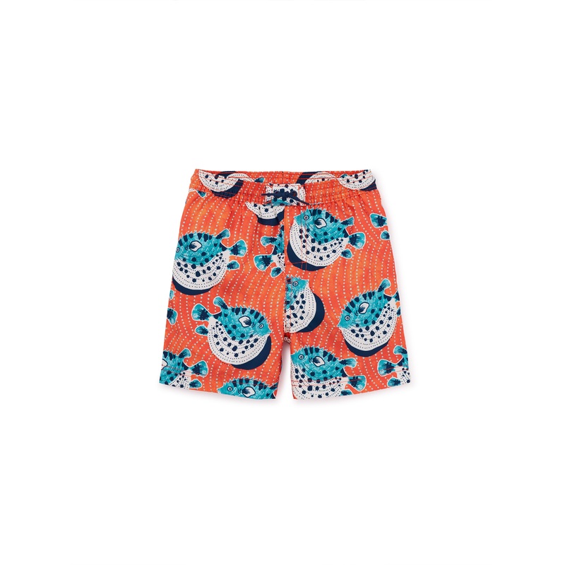 Tea Collection Mid-Length Swim Trunks – Batik Watamu Puffer Fish