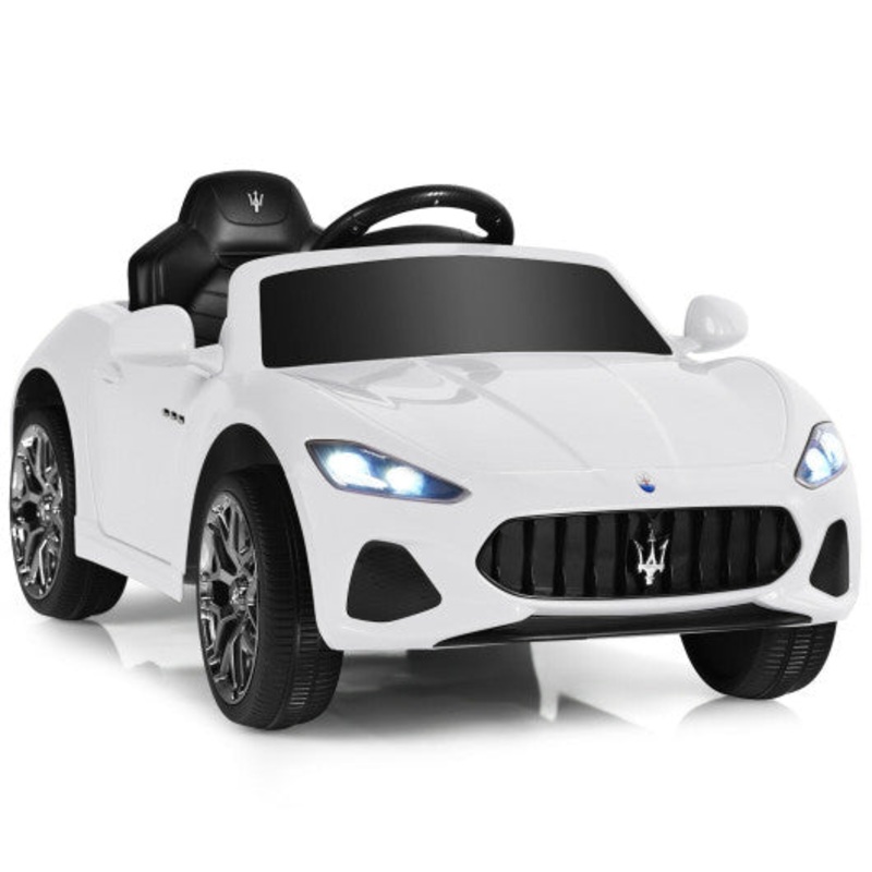12V Kids Ride-on Car With Remote Control and Lights-White