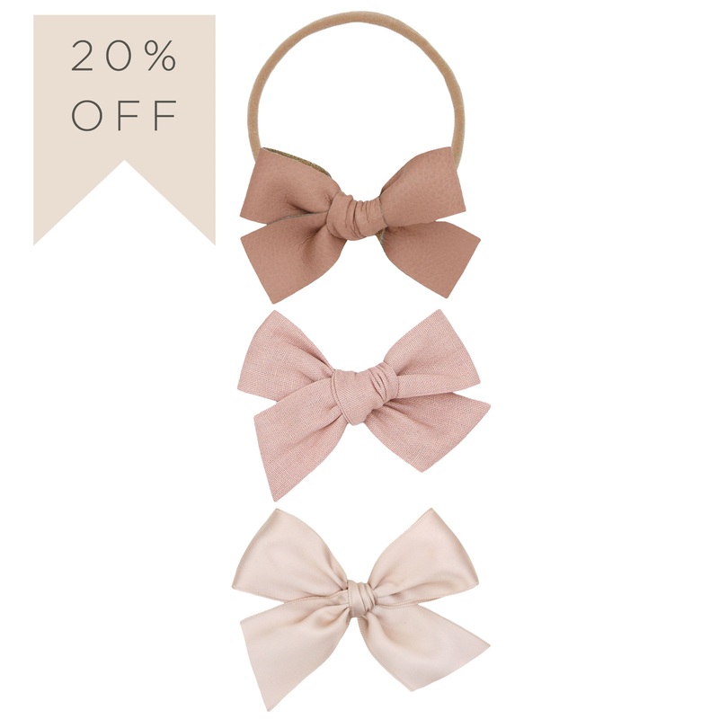Bow 3 Pack: Rose Headbands