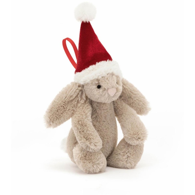 Jellycat Bashful Christmas Bunny Ornament, 3″