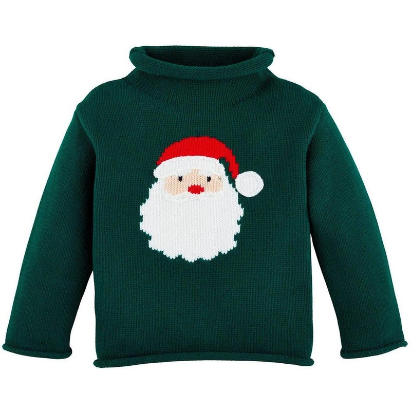 Mud Pie Green Santa Rollneck Sweater