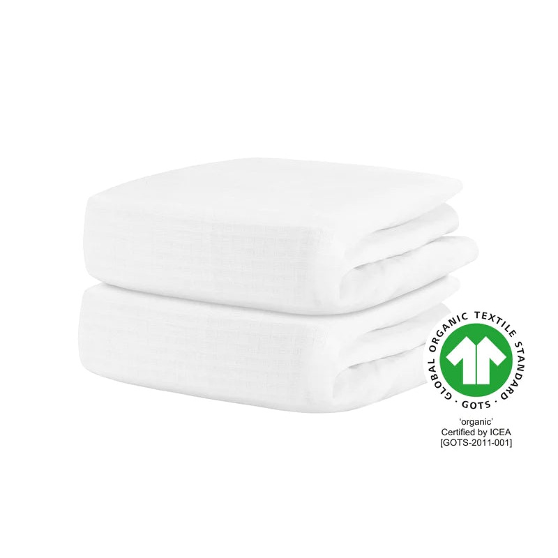 Newton 2 Pack Crib Sheets, White