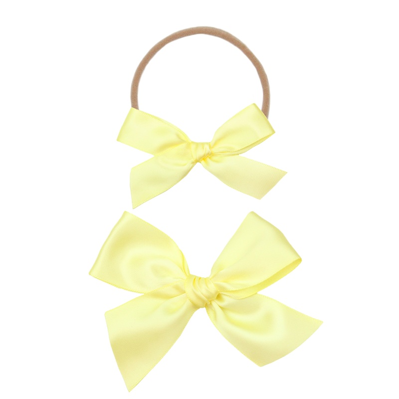 Satin Bow – Lemon Headband