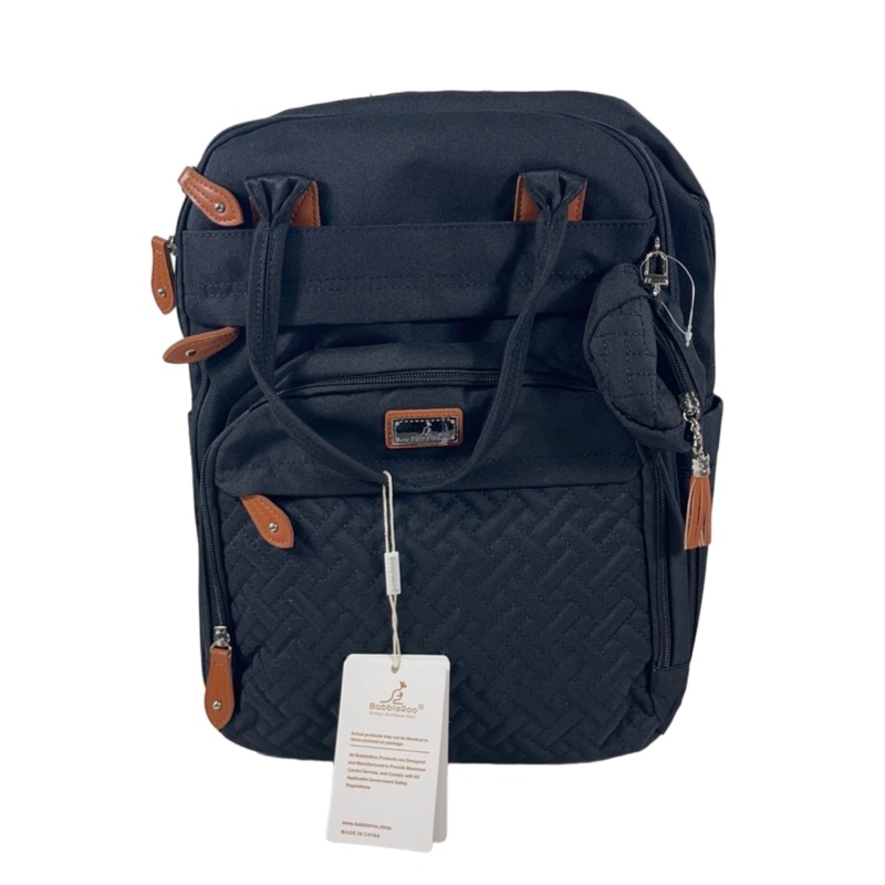 BabbleRoo Diaper Bag Backpack, XL Original, Black
