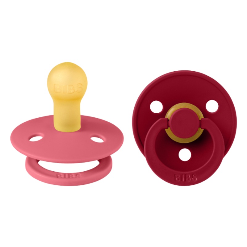 BIBS Pacifier 2 Pack – Coral + Ruby