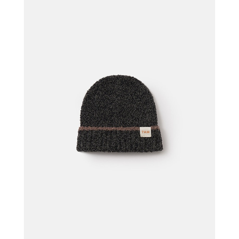 Fuzzy Beanie – Black Melange