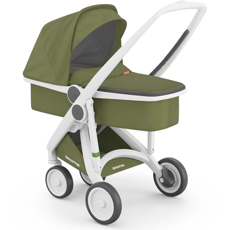 Greentom Carrycot Stroller – White/Olive