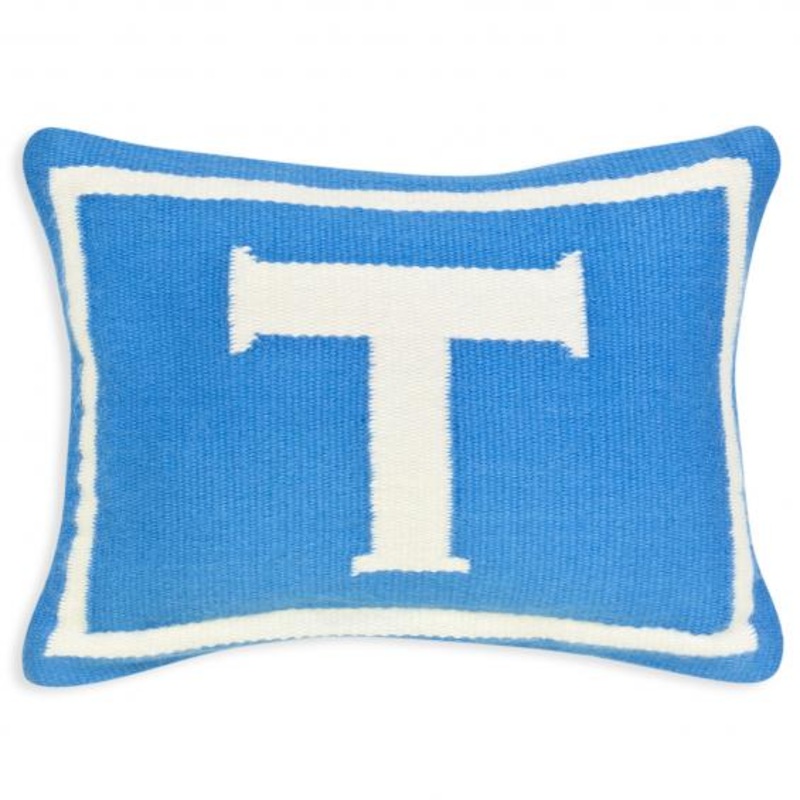 Jonathan Adler Junior Letter T Pillow in Blue