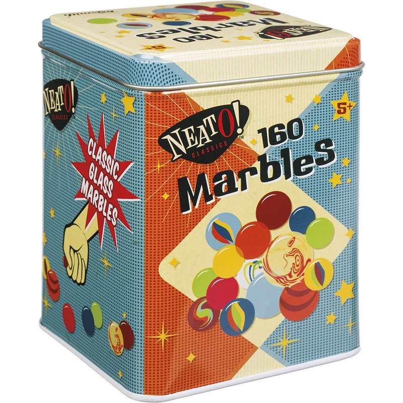 Toysmith Neato! Classics 160 Marbles In A Tin Box