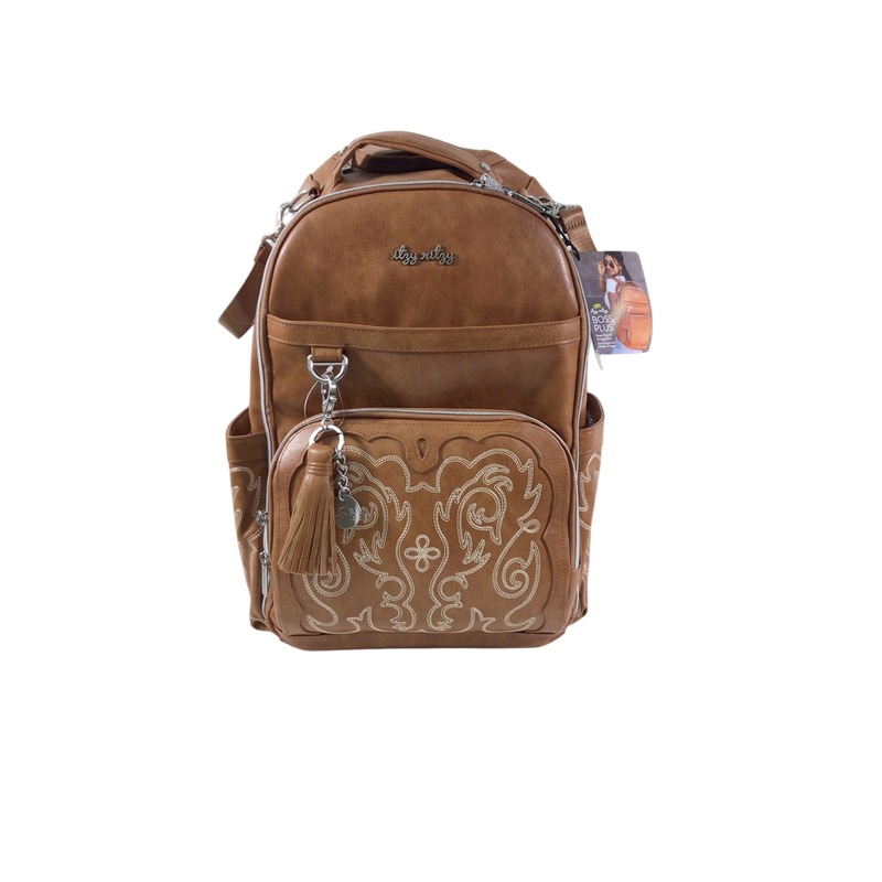 Itzy Ritzy Boss Plus Backpack Diaper Bag, Saddle