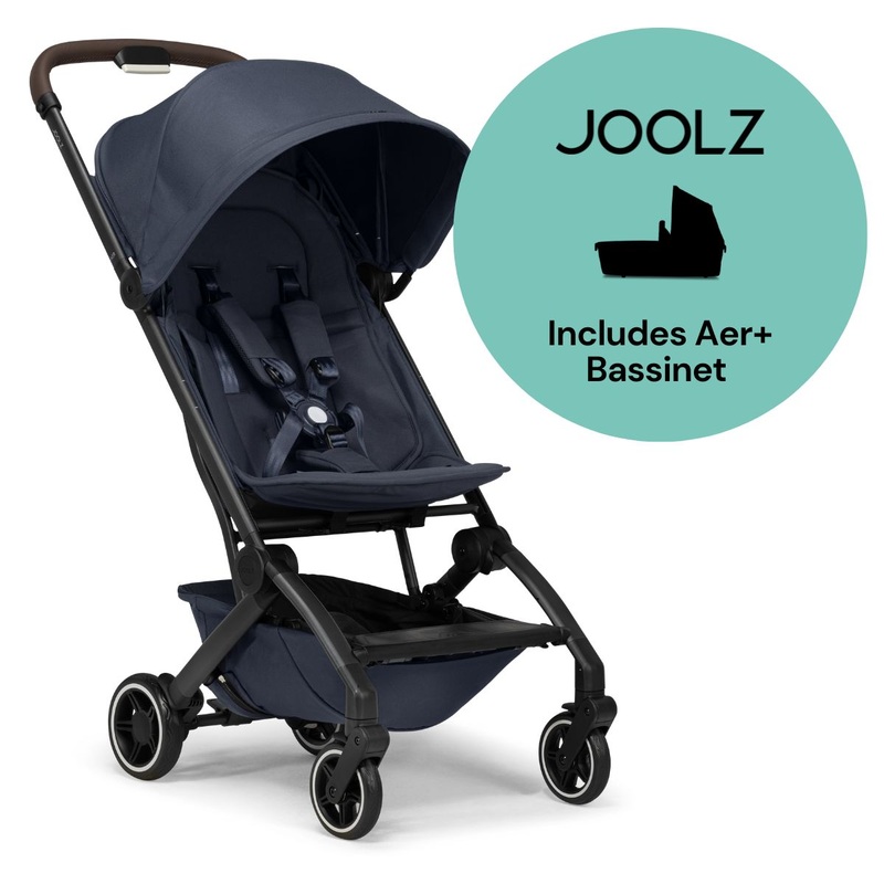 Joolz Aer+ Lightweight Compact Stroller + Bassinet Bundle – Navy Blue