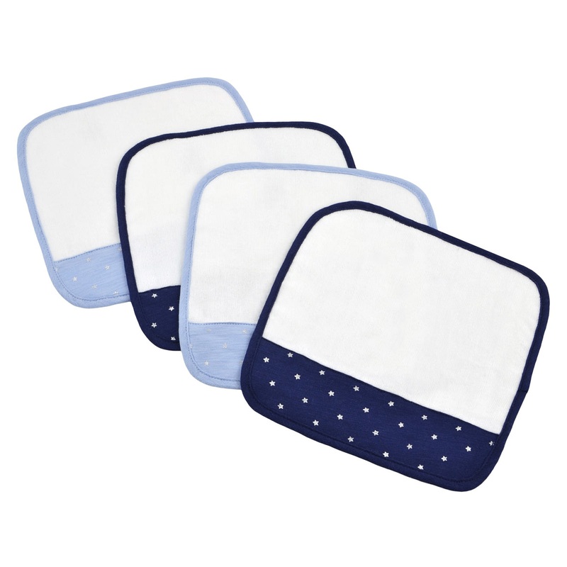 Just Born Washcloths, 4-Pack – Blue/Navy