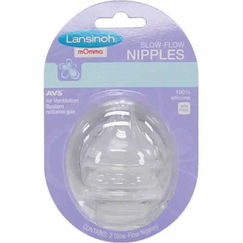 Lansinoh mOmma Slow Flow Nipples – 2 Pack