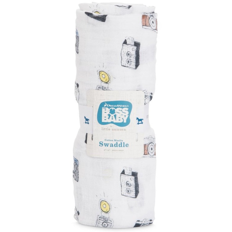 Little Unicorn + The Boss Baby Cotton Muslin Swaddle – Camera
