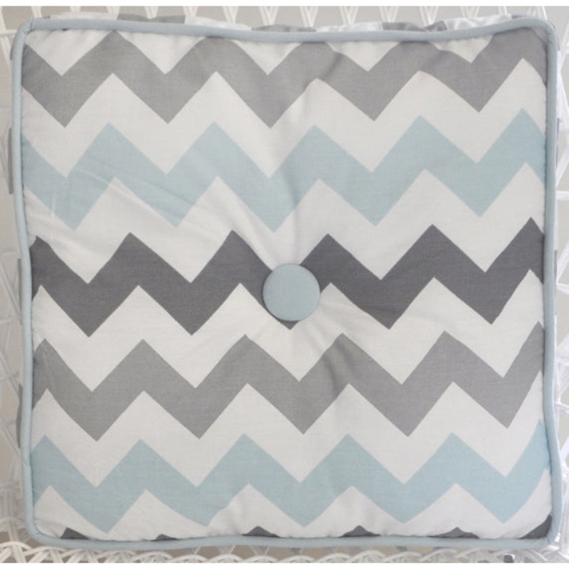 My Baby Sam Chevron Baby Aqua Throw Pillow