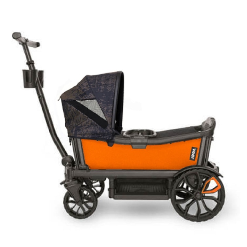 Veer Cruiser (2 Seater) Stroller Wagon + Canopy Bundle – Sienna Orange/Surf