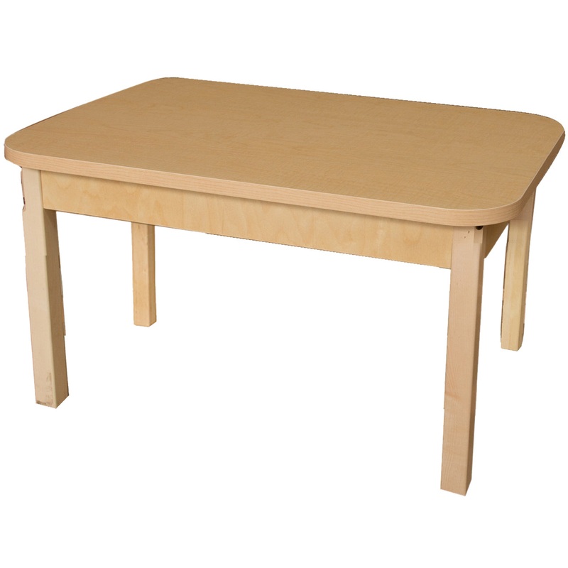 24″ x 48″ Rectangle High Pressure Laminate Table with Hardwood Legs- 18″