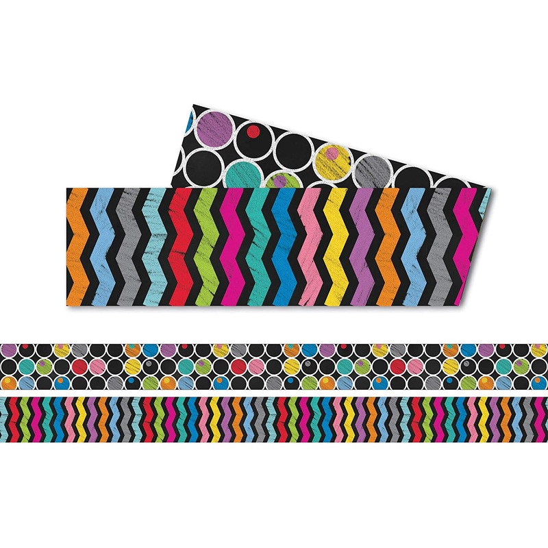 Carson Dellosa Colorful Chalkboard Straight Border