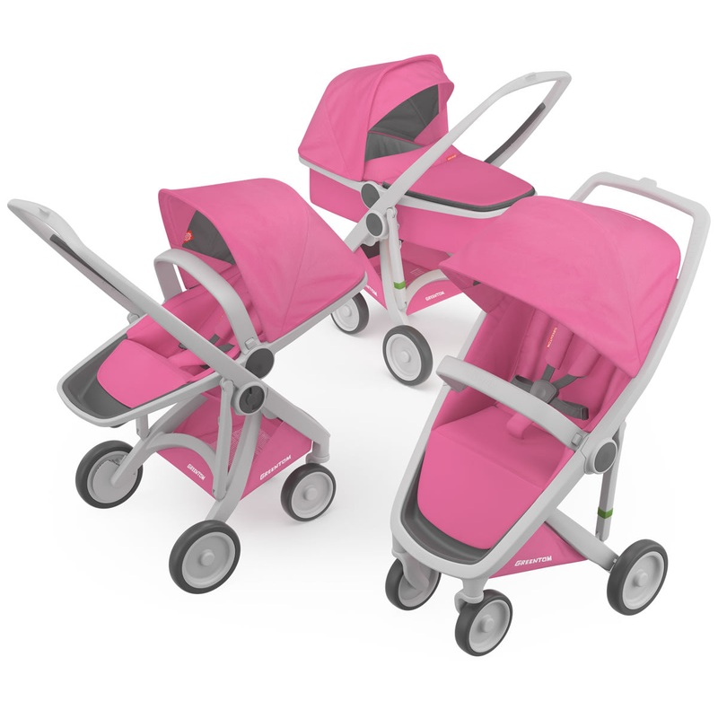 Greentom 3 in 1 Stroller – Grey/Pink