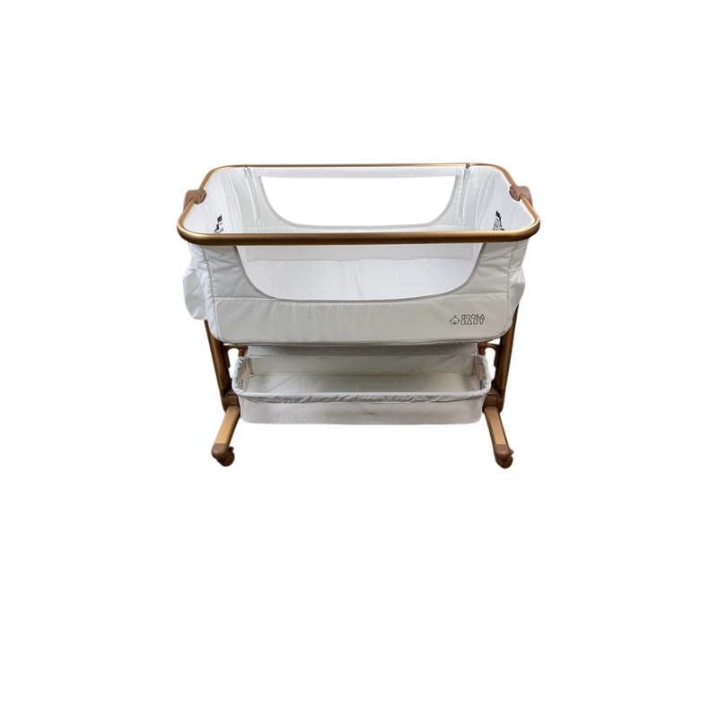 Kooler Things Portable Bedside Bassinet, White/Gold