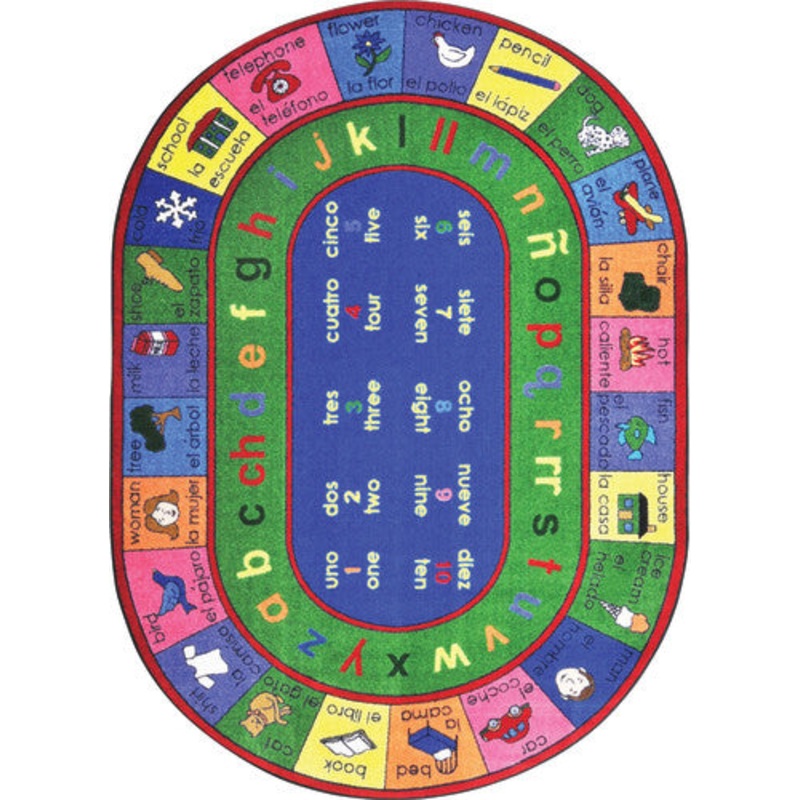 LenguaLink (Spanish) Rug, 7’8″ x 10’9″ Oval