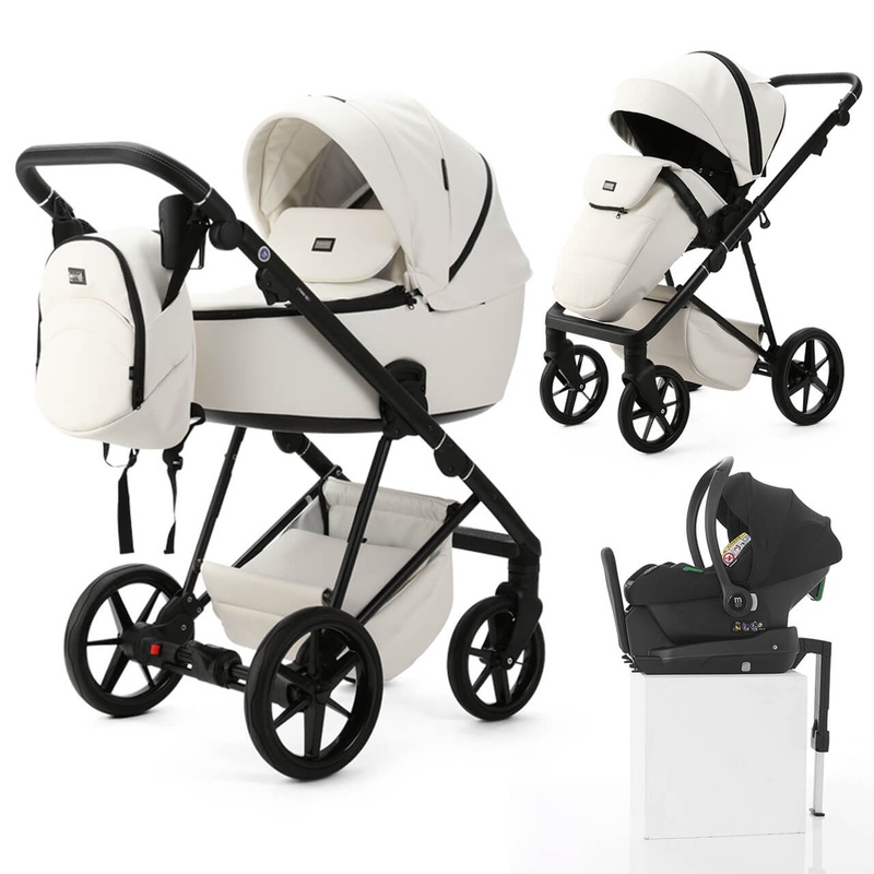 Mee-Go Milano Evo 3-in-1 Plus Base Travel System – Pearl White