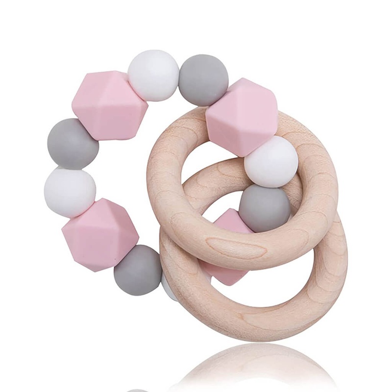 Silicone Teether – Beads Pink