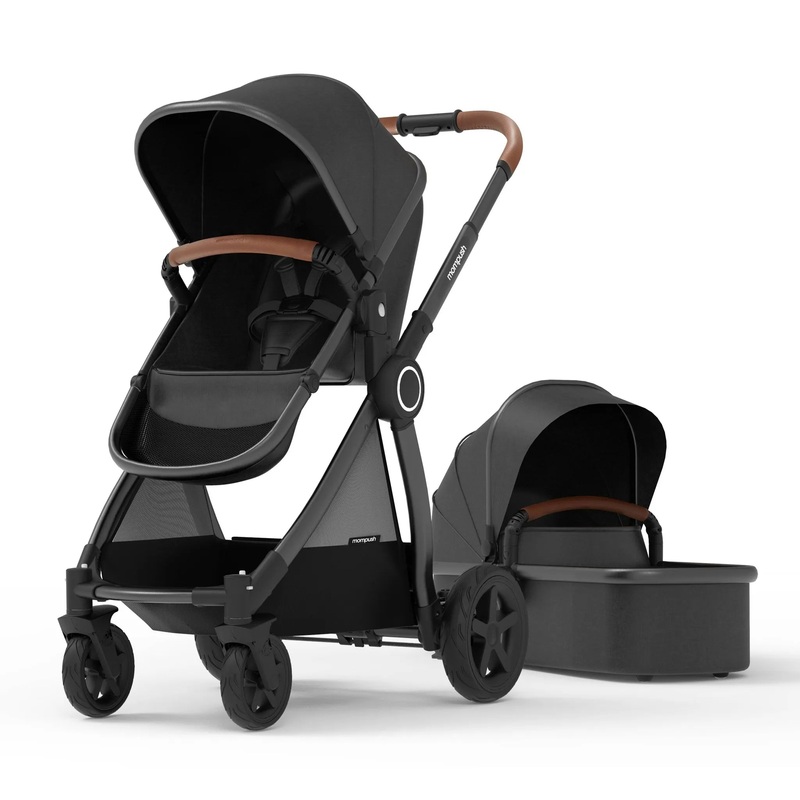 Ultimate 2 Full Size Stroller with Bassinet – Black Fabric Black Frame (See Description)