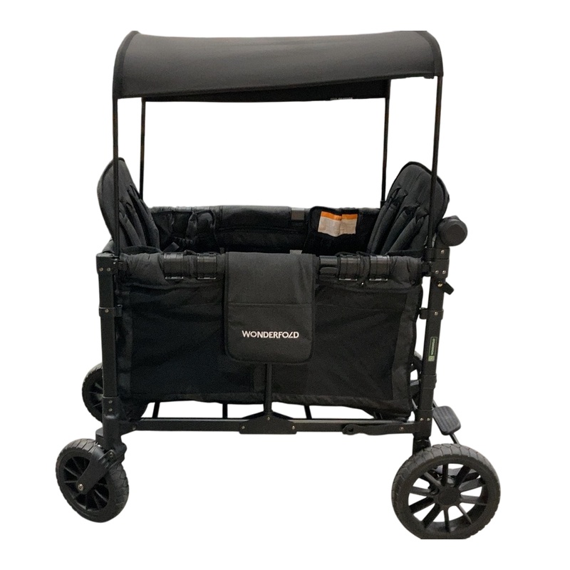 Wonderfold W4 Luxe Quad Stroller Wagon, 2024, Charcoal Grey with Black Frame