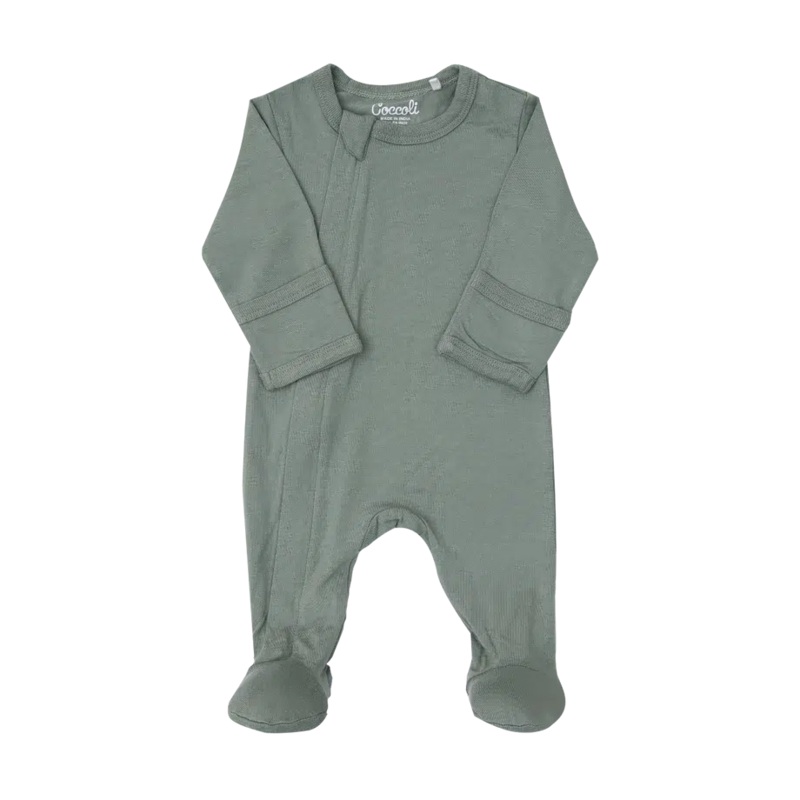 Coccoli – Modal 2-Way Zipper Footie – Lily Pad