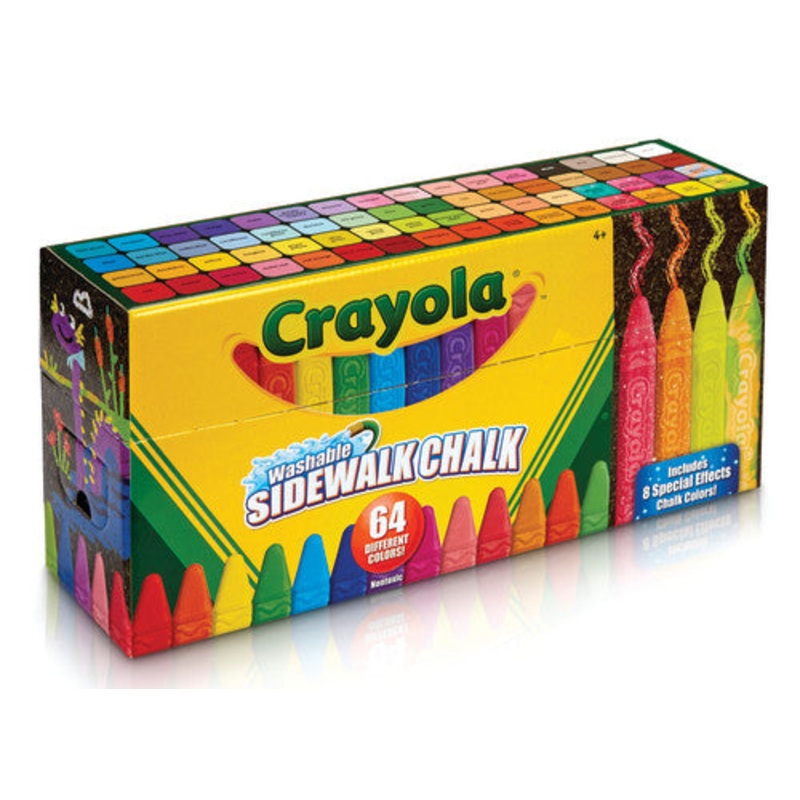 Crayola Washable Sidewalk Chalk, 64 Colored Chalk Sticks