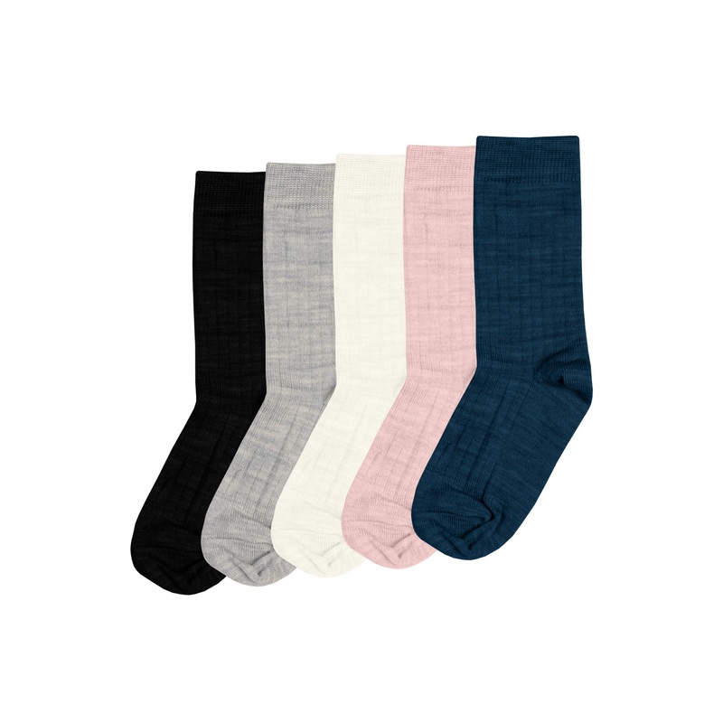Menique Kids’ Merino Ribbed Crew Socks
