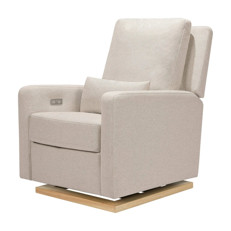 Sigi Glider Recliner with USB – Performance Beach Light Wood Base