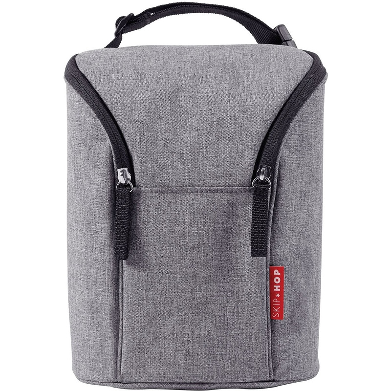 Skip Hop Grab & Go Double Bottle Bag – Heather Grey