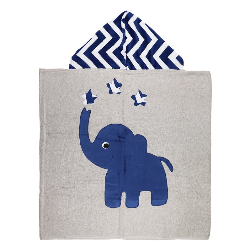 Big Towel Midnight Chevron Elephant & Stars