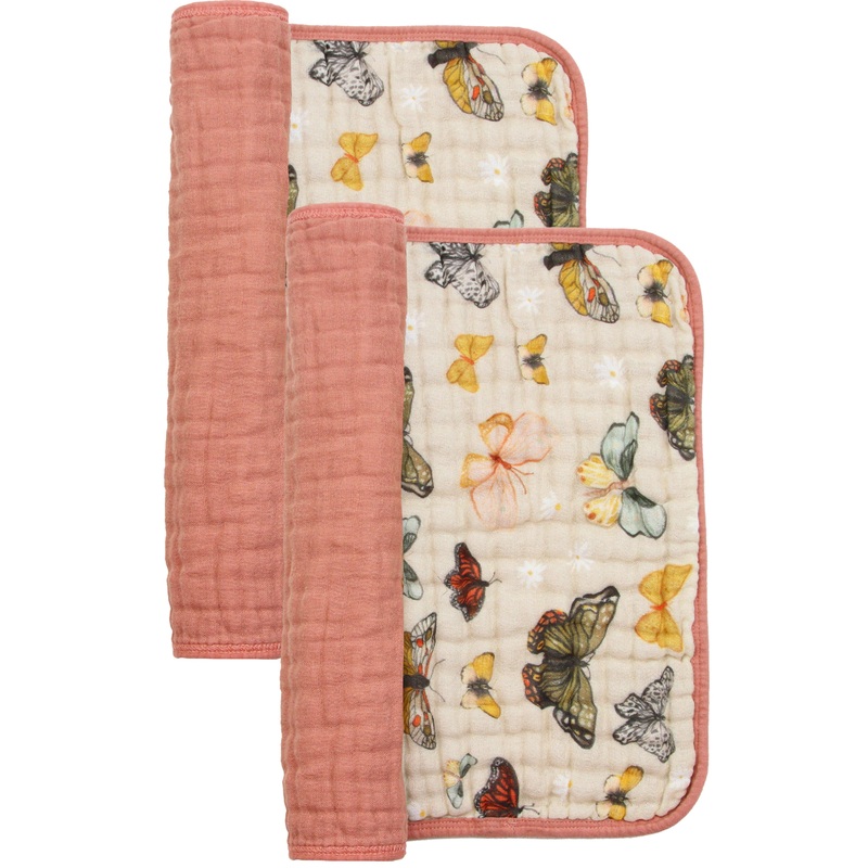 Cloud Muslin Burp Cloth 2 Pack – Amelia/Rose