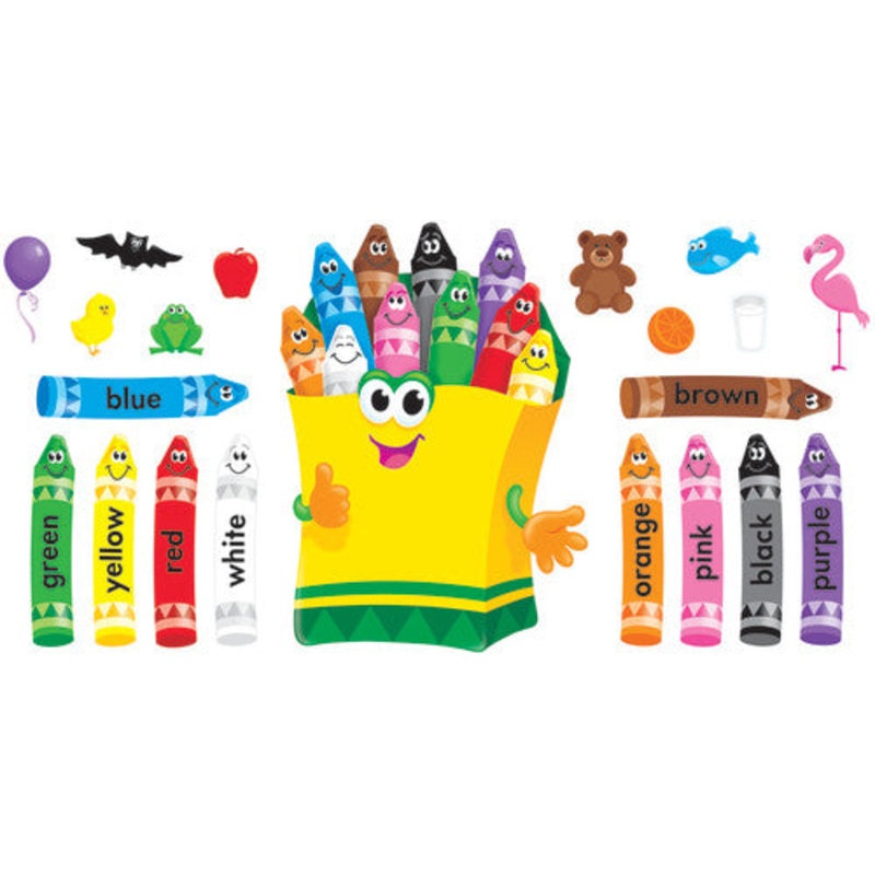 Colorful Crayons Bulletin Board Set