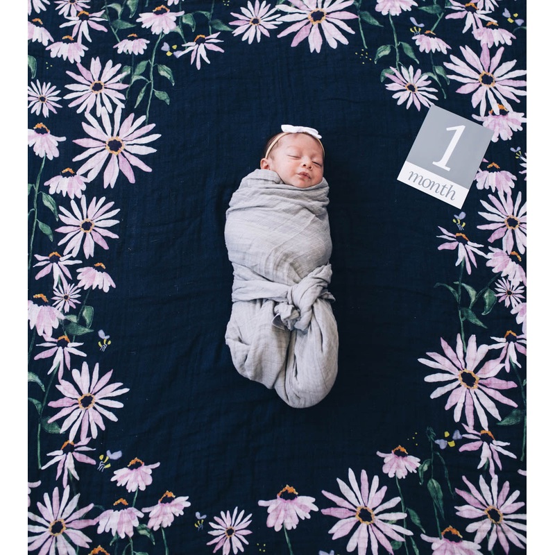 Little Unicorn Photo Blanket – Dark Coneflower