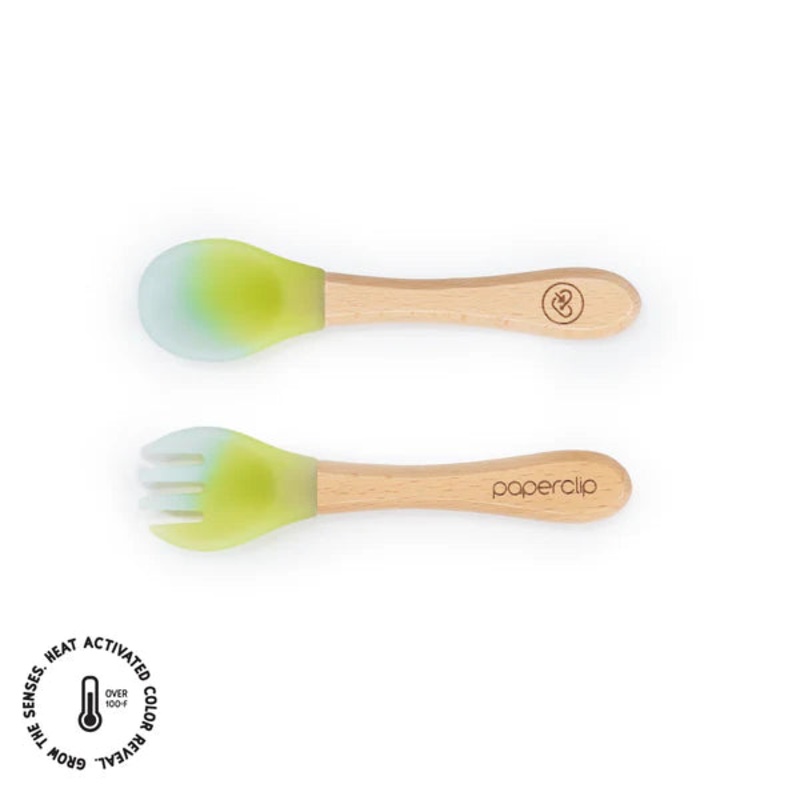 Paperclip Life Color Changing Spork & Spoon Set