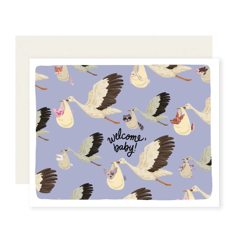 Stork Welcome, Baby – Baby Shower Card